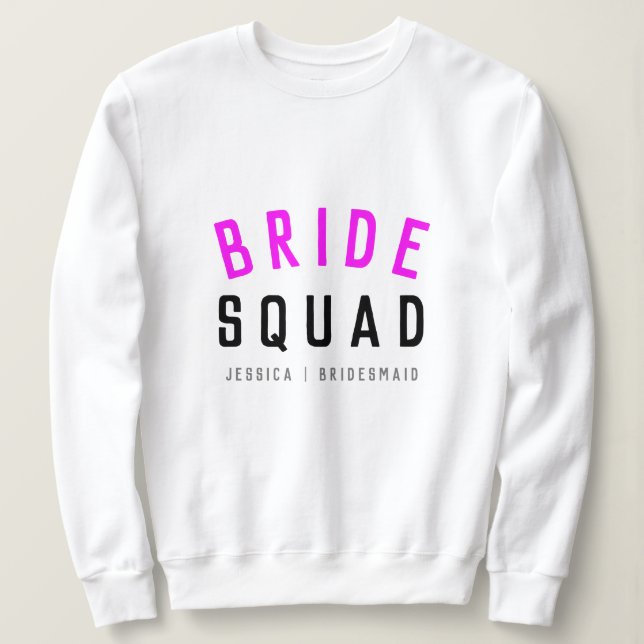 Bride Squad | Shock rosa Bachelorette Bridesmaid T Shirt (Design framsida)