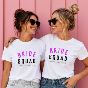 Bride Squad Shock rosa Bachelorette Bridesmaid T Shirt
