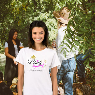 Bride Squad Shock rosa Bachelorette Bridesmaid T Shirt
