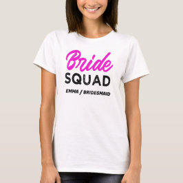 Bride Squad Shock rosa Bachelorette Party Bridesma T Shirt