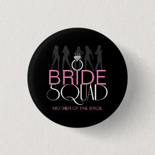 Bride Squad Silhouettes White på Mörk-ID252 Knapp