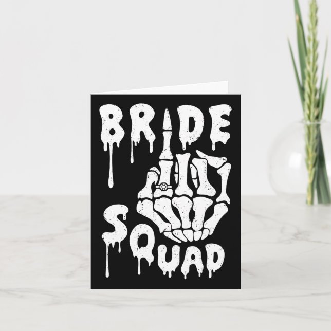 Bride Squad Skeleton Hand Funny Halloween Bachelor Kort (Framsida)