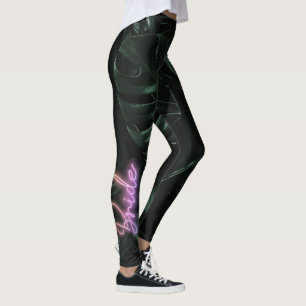 Bride Squad Tropical Palms Ungkarlsbrud Leggings