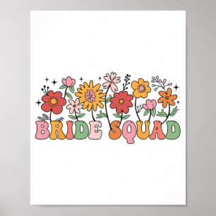 Bride Squad Wildblomma Bröllop Brudens sida Bachel Poster