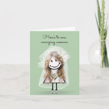 Bride Stick figur Girl med Bouquet