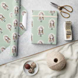 Bride Stick figur med Daisy Bouquet Presentpapper