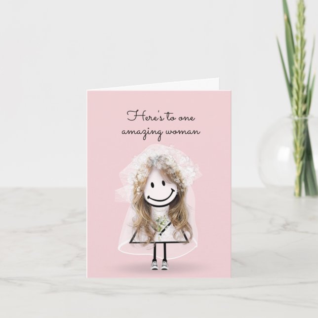 Bride Stick Girl med Sneakers och Daisy Kort (Framsida)