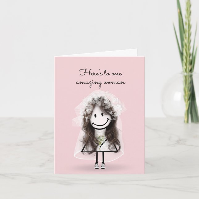 Bride Stick Girl med Sneakers och Daisy Kort (Framsida)