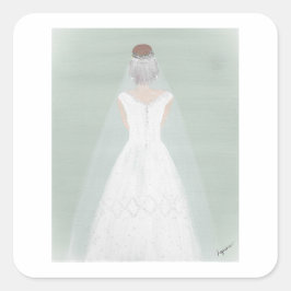Bride Sticker Fyrkantigt Klistermärke