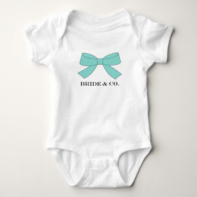 BRIDE Teal Blue Bow Tutu Shower Party Tee Shirt (Framsida)