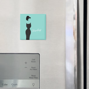 BRIDE Teal Blue Little Black Dress Shower Party Magnet