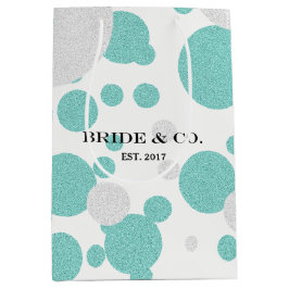 BRIDE Teal Blue Polka Dot Shower Tiara Party