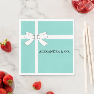 Bride Teal Blue Shower Personlig Tiara Party Pappersservett