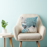 Bride Teal Damask Vintage Peacock Birdcage Kudde<br><div class="desc">Ni anpassar den vackra Vintagen Teal Peacock Birdcage Pillow för att säga vad ni tycker om eller använda den nuvarande fru för Bride - Matchande bröllopsinbjudningar</div>