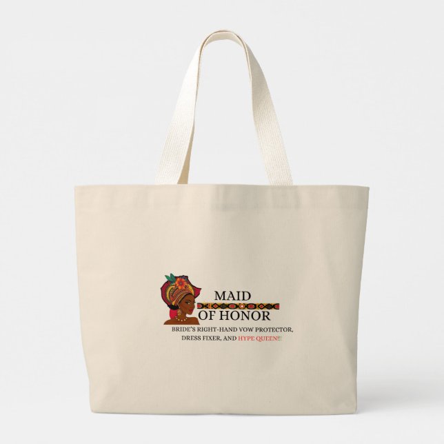 Bride to be African Inspired Tote Bag Jumbo Tygkasse (Baksida)