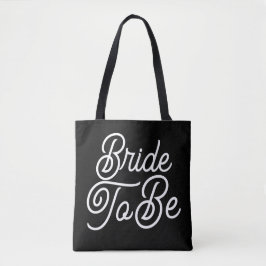 Bride To Be Black & White Tote Bag Tygkasse