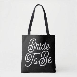 Bride To Be Black & White Tote Bag Tygkasse