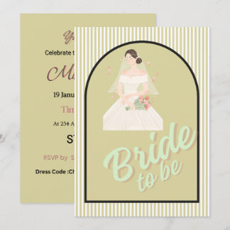 Bride to Be Bridal Shower Invitation – Customizabl Inbjudningar