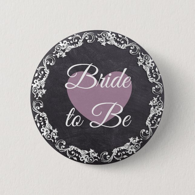 Bride to be Chalkboard Stil Bachelorette Party Knapp (Framsida)