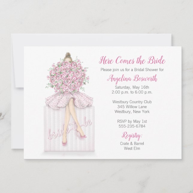 Bride-to-be On Gift Bridal Shower Invitation Inbjudningar (Framsida)