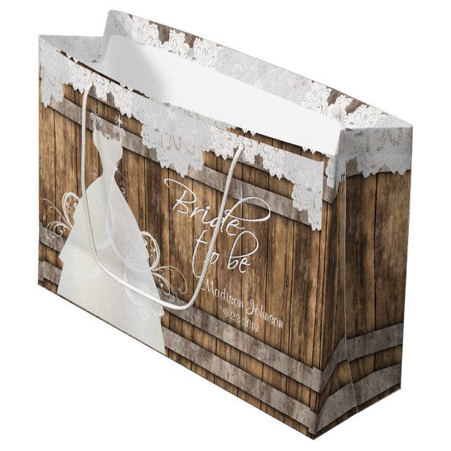 Bride to be - Rustic Wood Barrel och Snöre Design (Framsidan Vinklad)
