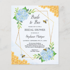 Bride to Bee Blue Hydrangea Möhippa Inbjudan