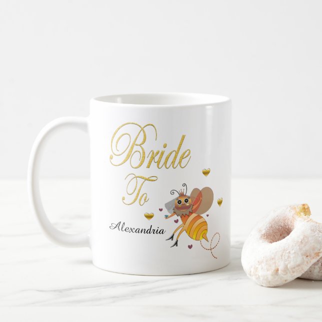 Bride To Bee Bridal Personlig Kaffemugg (Med munk)