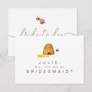 Bride to Bee Bridesmaid Card Inbjudningar