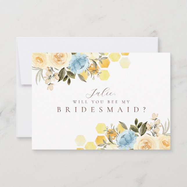 Bride to Bee Bridesmaid Card Inbjudningar (Framsida)