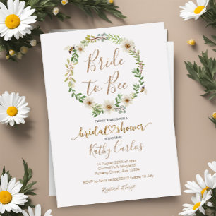 Bride to Bee Daisy Inbjudningskort för möhippan