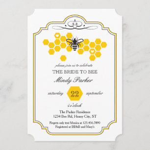 Bride to Bee Inbjudningskort för möhippan