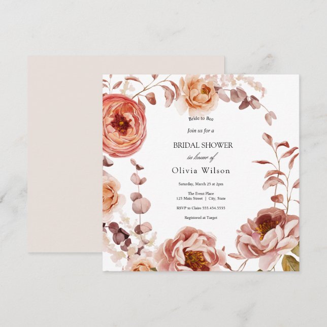 Bride to Bee Lavender Wildblomma Möhippa Inbjudningar (Fram/baksida)