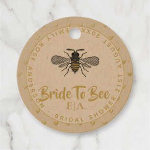 Bride to BEE - Monogram Möhippa Tack Gåvor Etiketter
