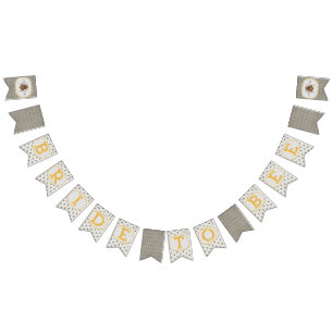 Bride to Bee - Svart och vit banderoll Vimplar