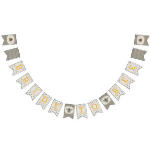 Bride to Bee - svarta och vita extra-bin Vimplar