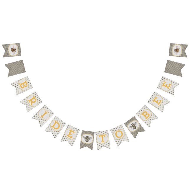 Bride to Bee - svarta och vita extra-bin Vimplar (Alla)