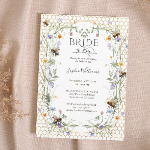 Bride to Bee Vildhonung Bikakemönster Bröllopsfest Inbjudningar