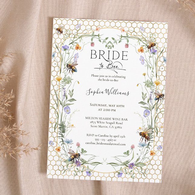 Bride to Bee Vildhonung Bikakemönster Bröllopsfest Inbjudningar (Skapare uppladdad)