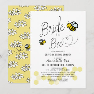 Bride to Bee White Drive by Möhippa Inbjudningar