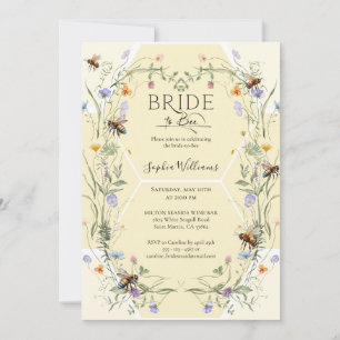 Bride to Bee Wildflower Bees Bröllopsdusch Inbjudningar