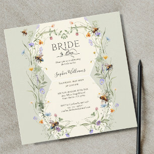Bride to Bee Wildflower Bees Bröllopsdusch Inbjudningar