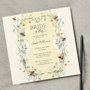 Bride to Bee Wildflower Bees Bröllopsdusch Inbjudningar