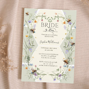 Bride to Bee Wildflower Bees Bröllopsdusch Inbjudningar