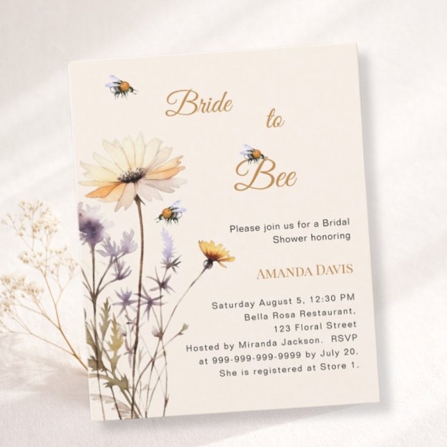 Bride to bee wildflower bridal shower invitation (Skapare uppladdad)