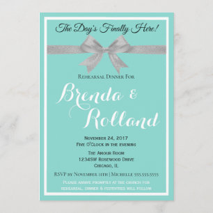 BRIDE Touch Silver Bröllop Suite Rehearse Party Inbjudningar