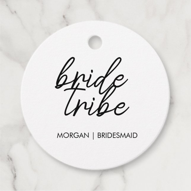 Bride Tribe | Bachelorette Bridesmaid Modern Gåvor Etiketter (Framsida)