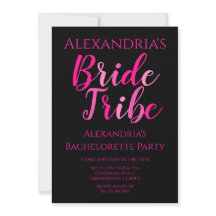 Bride Tribe Bachelorette Party Shock rosa Black