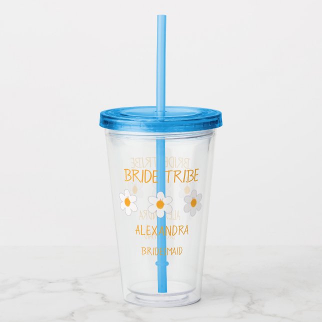 Bride Tribe Blommigt Bachelorette Bridesmaid Take Away Mugg (Framsida)