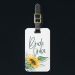 Bride Tribe Bridesmaid Solros Eucalyptus Rustic Bagagebricka<br><div class="desc">Fira din brudtand och resa i stil med de här roligt solrosbagagemärken. Bilder/grafik från ReachDreams.etsy.com</div>