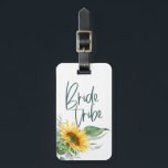 Bride Tribe Bridesmaid Solros Eucalyptus Rustic Bagagebricka<br><div class="desc">Fira din brudtand och resa i stil med de här roligt solrosbagagemärken. Bilder/grafik från ReachDreams.etsy.com</div>